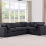 Comfy 119" Linen Textured Fabric Upholstered 4pc. Modular Sectional