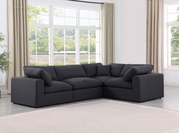 Comfy 119" Linen Textured Fabric Upholstered 4pc. Modular Sectional