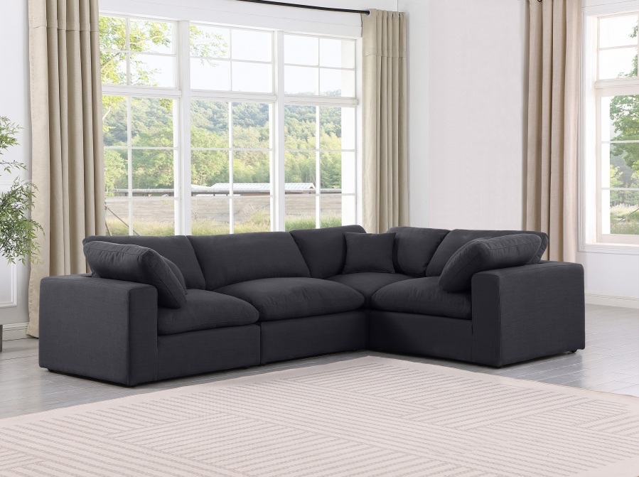 Comfy 119" Linen Textured Fabric Upholstered 4pc. Modular Sectional