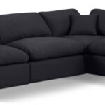 Comfy 119" Linen Textured Fabric Upholstered 4pc. Modular Sectional