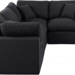 Comfy 119" Linen Textured Fabric Upholstered 4pc. Modular Sectional