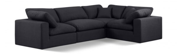 Comfy 119" Linen Textured Fabric Upholstered 4pc. Modular Sectional