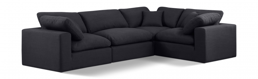 Comfy 119" Linen Textured Fabric Upholstered 4pc. Modular Sectional