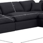 Comfy 119" Linen Textured Fabric Upholstered 4pc. Modular Sectional