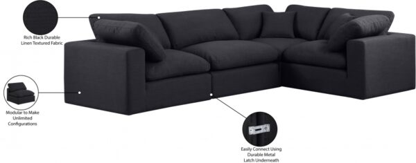 Comfy 119" Linen Textured Fabric Upholstered 4pc. Modular Sectional