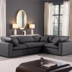 Comfy 119" Vegan Leather Upholstered 4pc. Modular Sectional