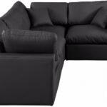 Comfy 119" Vegan Leather Upholstered 4pc. Modular Sectional
