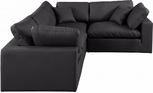 Comfy 119" Vegan Leather Upholstered 4pc. Modular Sectional