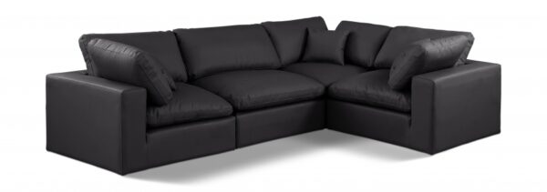 Comfy 119" Vegan Leather Upholstered 4pc. Modular Sectional