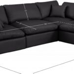 Comfy 119" Vegan Leather Upholstered 4pc. Modular Sectional