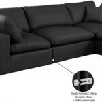 Comfy 119" Vegan Leather Upholstered 4pc. Modular Sectional