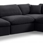 Comfy 119" Velvet Upholstered 4pc. Modular Sectional