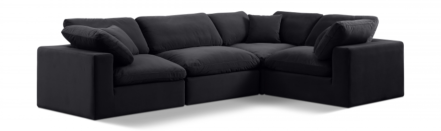 Comfy 119" Velvet Upholstered 4pc. Modular Sectional