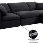 Comfy 119" Velvet Upholstered 4pc. Modular Sectional