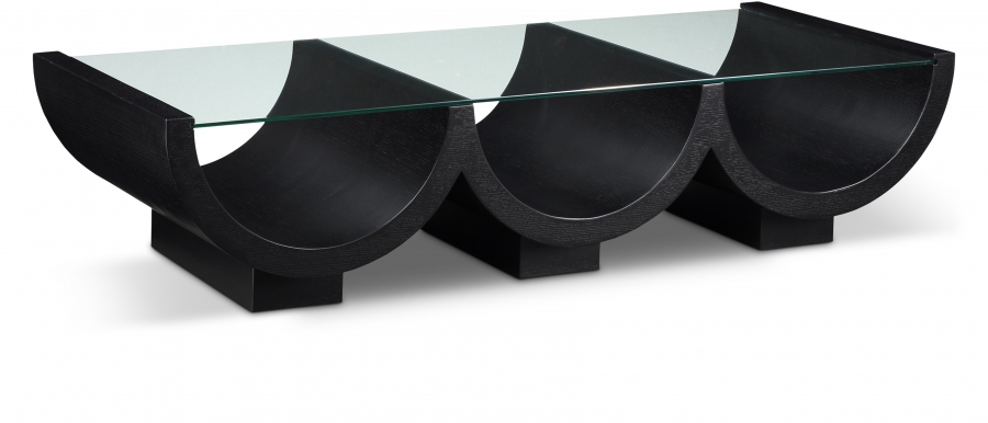 Beverwil Glass Top And Oak Veneer Base Coffee Table