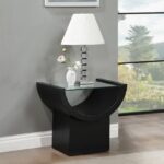 Beverwil Glass Top And Oak Veneer Base End / Side Table