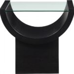 Beverwil Glass Top And Oak Veneer Base End / Side Table