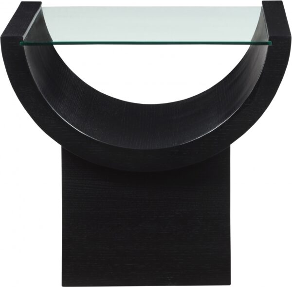 Beverwil Glass Top And Oak Veneer Base End / Side Table