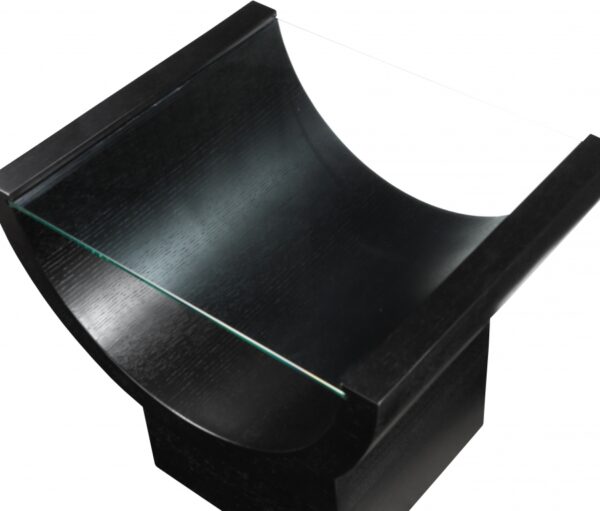 Beverwil Glass Top And Oak Veneer Base End / Side Table