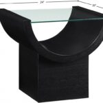Beverwil Glass Top And Oak Veneer Base End / Side Table