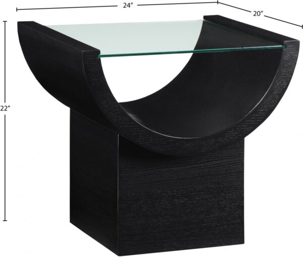 Beverwil Glass Top And Oak Veneer Base End / Side Table
