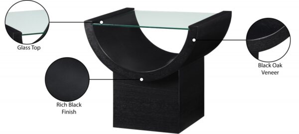 Beverwil Glass Top And Oak Veneer Base End / Side Table