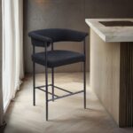 Malin Boucle Fabric Upholstered Counter Stool