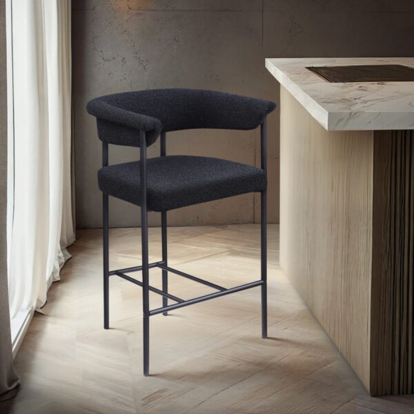 Malin Boucle Fabric Upholstered Counter Stool