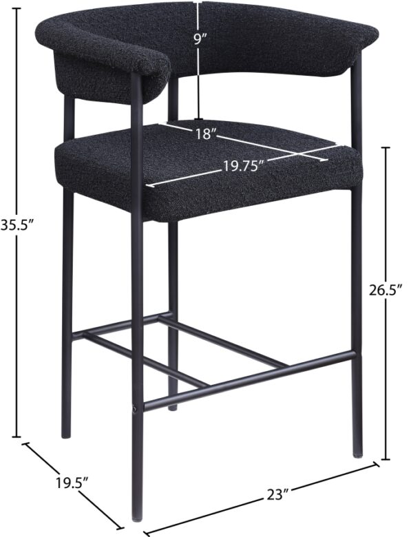Malin Boucle Fabric Upholstered Counter Stool