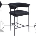 Malin Boucle Fabric Upholstered Counter Stool