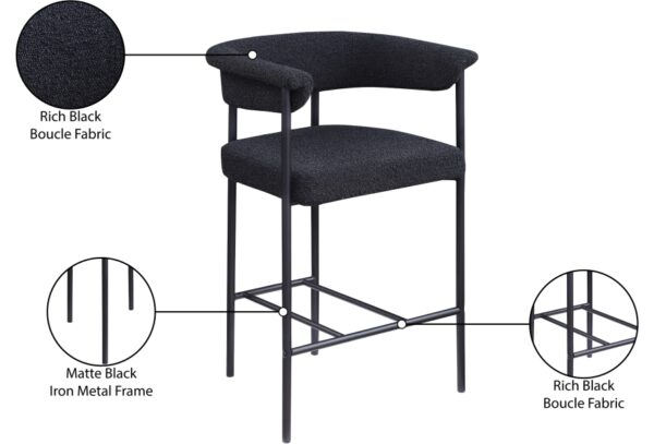 Malin Boucle Fabric Upholstered Counter Stool