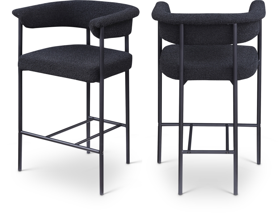 Malin Boucle Fabric Upholstered Counter Stool
