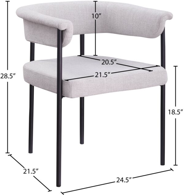 Malin Linen Textured Fabric Upholstered Dining Chair