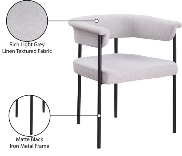 Malin Linen Textured Fabric Upholstered Dining Chair