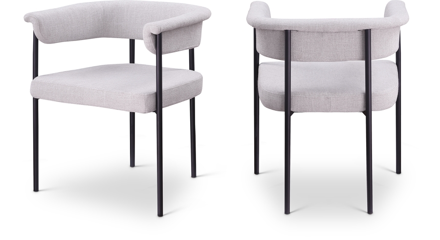 Malin Linen Textured Fabric Upholstered Dining Chair