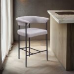 Malin Linen Textured Fabric Upholstered Counter Stool