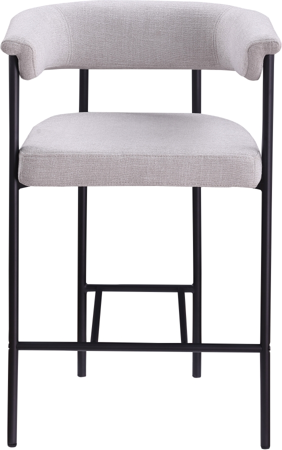 Malin Linen Textured Fabric Upholstered Counter Stool