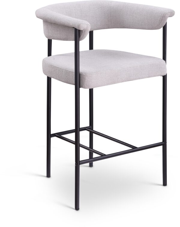 Malin Linen Textured Fabric Upholstered Counter Stool
