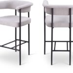 Malin Linen Textured Fabric Upholstered Counter Stool