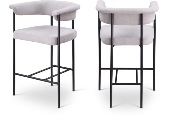 Malin Linen Textured Fabric Upholstered Counter Stool