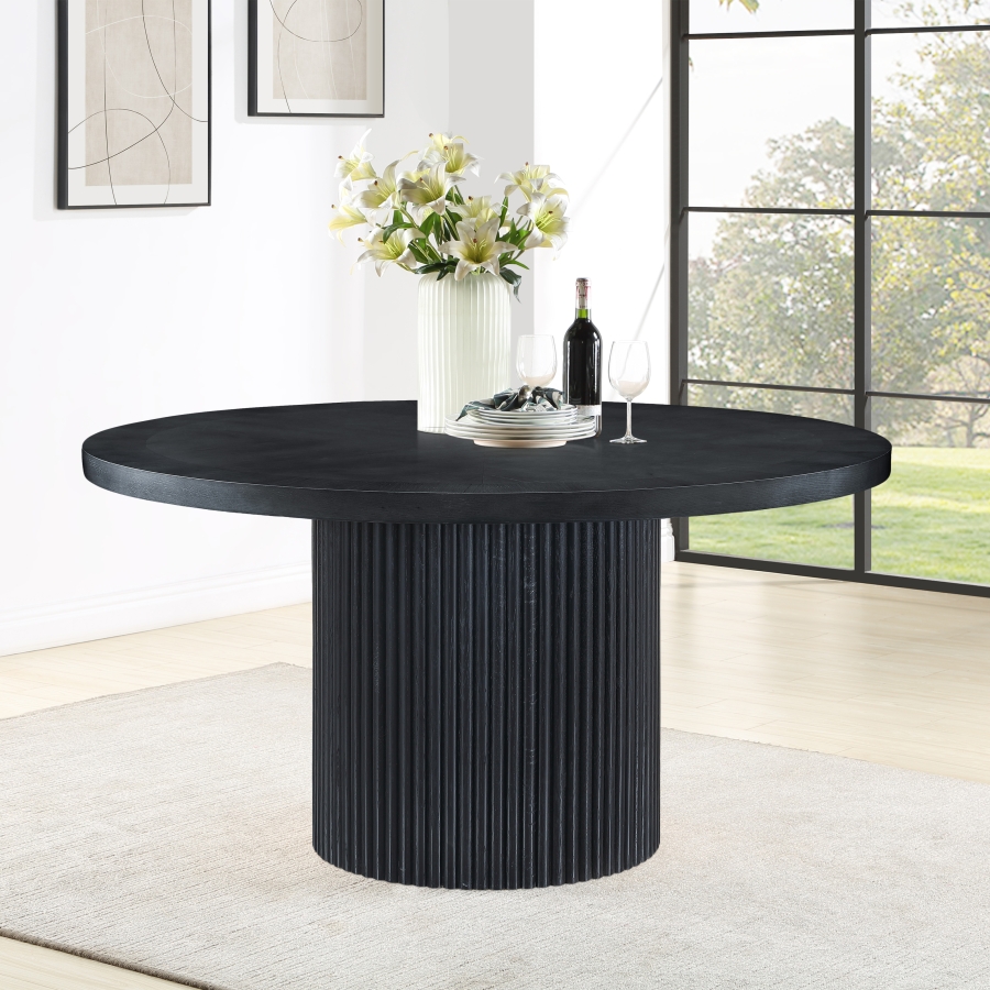 Belinda 59" Beech Wood And Oak Veneer Dining Table