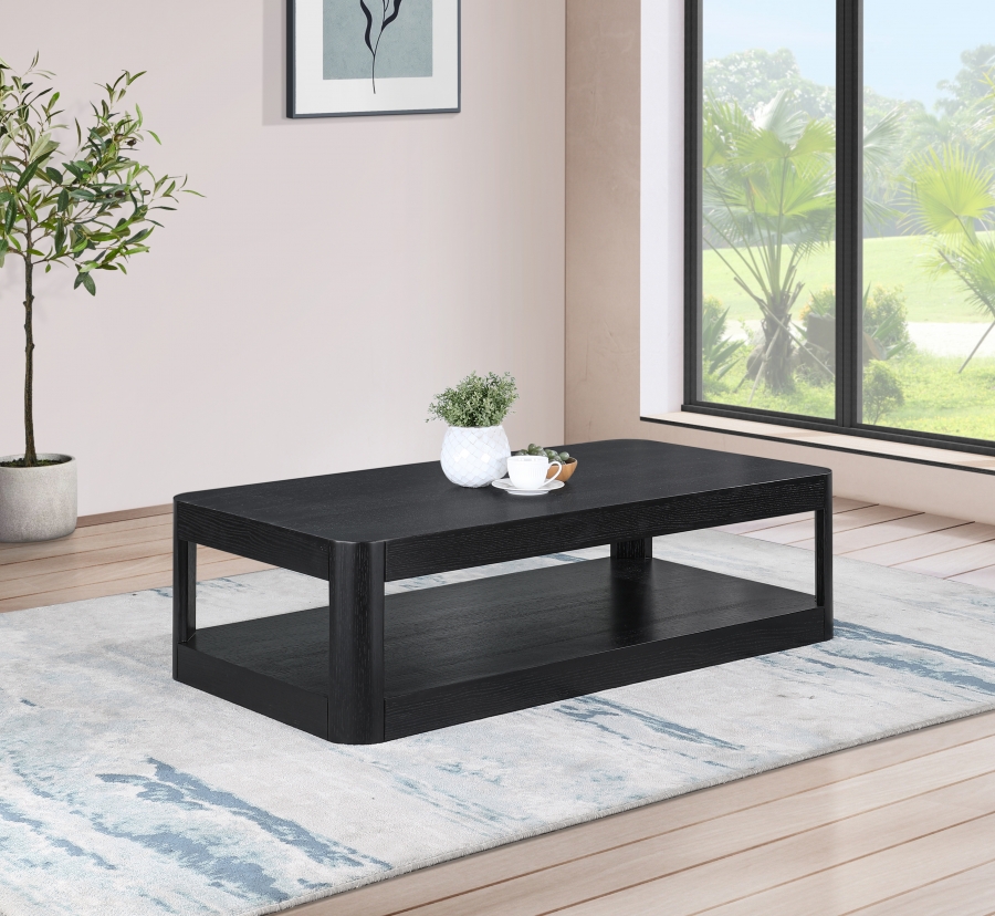 Reeves Solid Wood And Burl Veneer Coffee Table