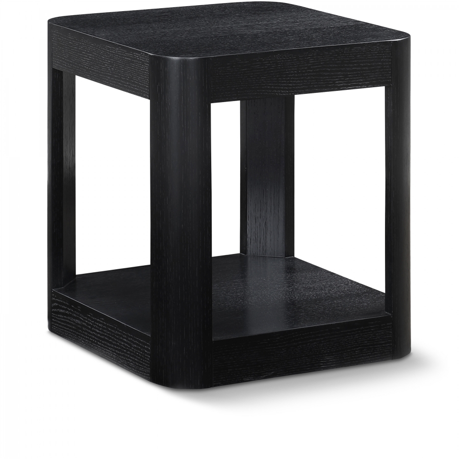 Reeves Solid Wood And Burl Veneer End / Side Table