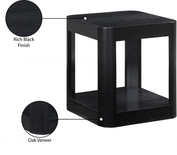 Reeves Solid Wood And Burl Veneer End / Side Table