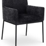 Reeves Chenille Fabric Upholstered Dining Arm Chair