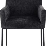 Reeves Chenille Fabric Upholstered Dining Arm Chair