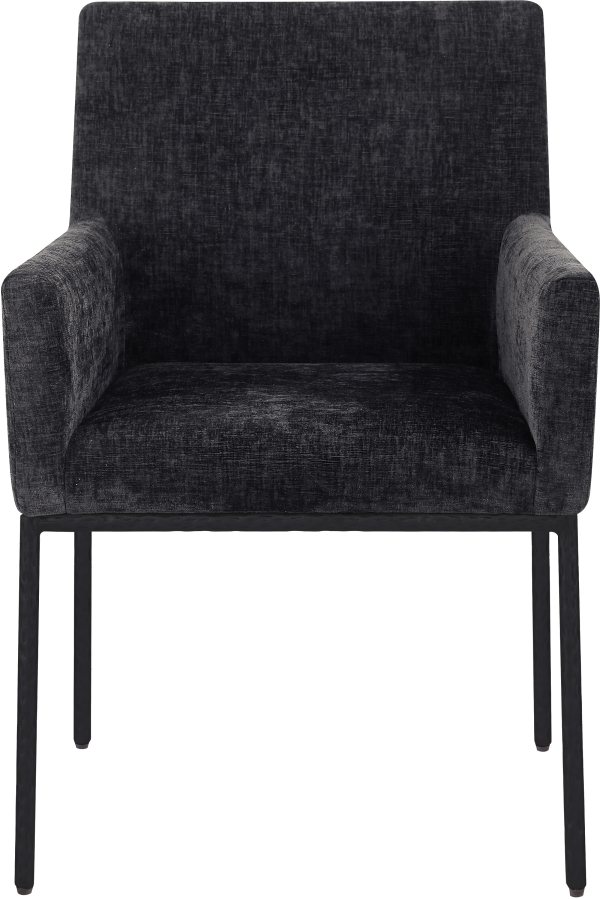 Reeves Chenille Fabric Upholstered Dining Arm Chair