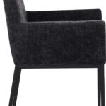 Reeves Chenille Fabric Upholstered Dining Arm Chair