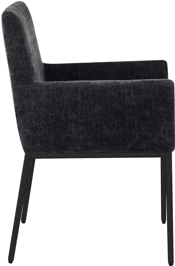 Reeves Chenille Fabric Upholstered Dining Arm Chair