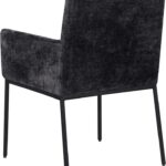 Reeves Chenille Fabric Upholstered Dining Arm Chair
